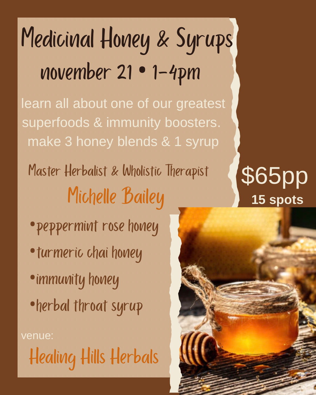 Medicinal Honeys & Syrup Workshop